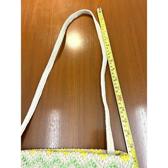 Vtg Bob & Alice Woven Macrame Multicolored Chevron Print Medium Shoulder Bag - Picture 6 of 12